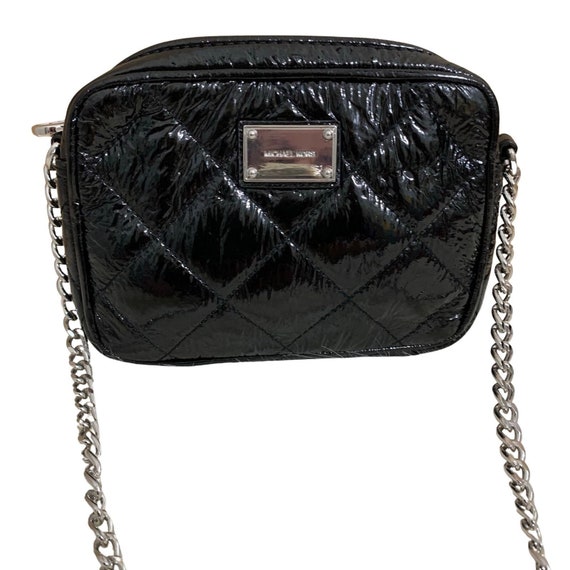 MICHAEL KORS Jet Set Quilted Black Patent Leather… - image 1