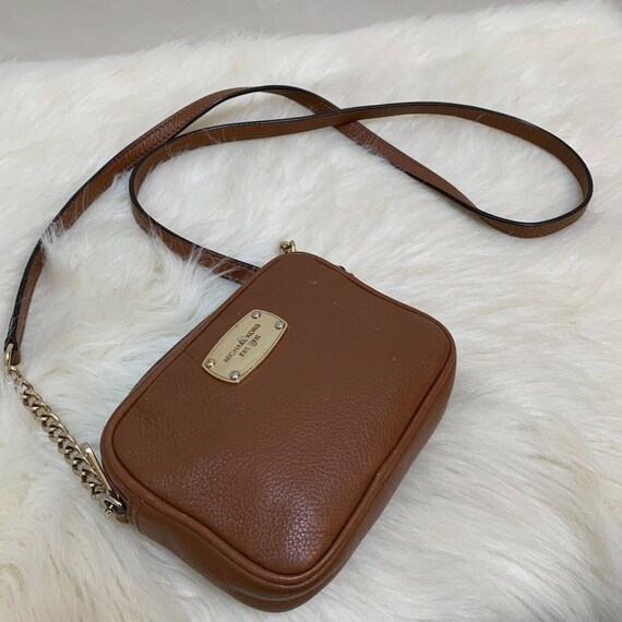 MICHAEL KORS Jet Set Acorn braun Leder MINI Kamera Kette Crossbody Etsy