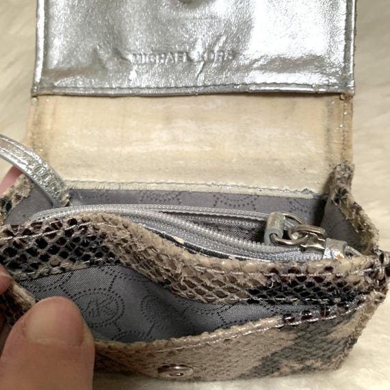 MICHAEL KORS Gray Python Leather Small Vintage Je… - image 12