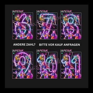 K-Pop Huntrix, Demon Hunters, Geburtstag, Bügelbild, einfach & schnell,Pop, KI Kunst, Geburtstagsshirt, Kinder, Geschenk, Mädchen, Party