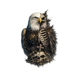 Adler, Skull, Bügelbild, einfach & schnell aufgebügelt, Greifvogel, Skelett, Steinadler, Vogel, Wild, Shirt Design, bügeln, DTF, Gothic