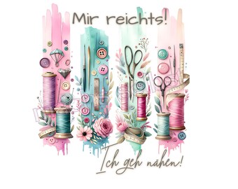 Bügelbild, einfach & schnell aufbügeln, Nähen, Hobby, Sewing, Spruch, Geschenk, Shirt Design, Damen, Handmade, bügeln