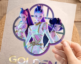 K-Pop, Huntrix, Demon Hunters, Bügelbild, einfach & schnell aufgebügelt, Comic, Trend, Musik, KI, Kinder, Mädchen, Teenager, Shirt Design