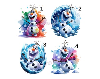 Olaf, Bügelbild, einfach & schnell aufbügeln, bügeln, Eiskönigin, Frozen, Schneemann, DTF, KI Kunst, Mädchen, Accessoire