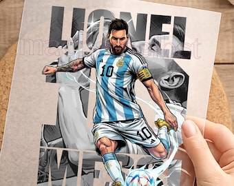 Fußball, WM, Messi, Bügelbild, einfach aufbügeln, Weltmeisterschaft,  Fußball, Fan, Jungs, bügeln, DTF, Shirt Design, Geschenk, CS071