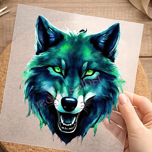 Schatten Wolf - Bügelbild - Aufbügler - einfach & schnell aufbügeln, Wolf, düster, gefährlich, Kopf, Portrait