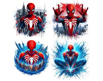 Spiderman, Bügelbild , einfach & schnell aufbügeln, bügeln, DTF, Splashes, KI Kunst, Kinder, Junge, Hero, Held, Shirt Design, Geschenk, DTF