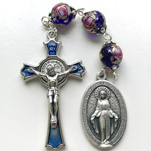 Three Hail Mary Chaplet. Three bead chaplet. 3 Bead chaplet. Angelus prayer beads. Small Catholic gift. Miraculous Medal