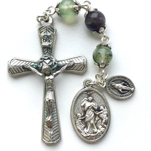 Three Hail Mary Chaplet. Three bead chaplet. 3 Bead chaplet. Angelus prayer beads. Small Catholic gift. Our Lady Undoer of Knots.