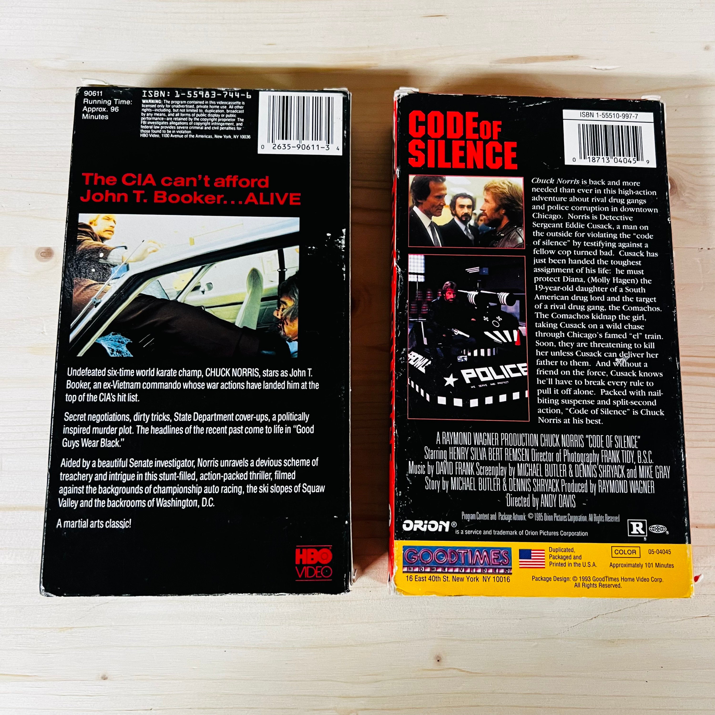Chuck Norris VHS Tapes, Lot of 2: Good Guys Wear Black, Code of 