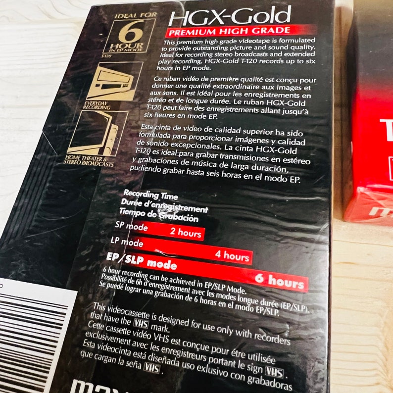 Lot of Three Blank Maxell VHS Tapes Etsy