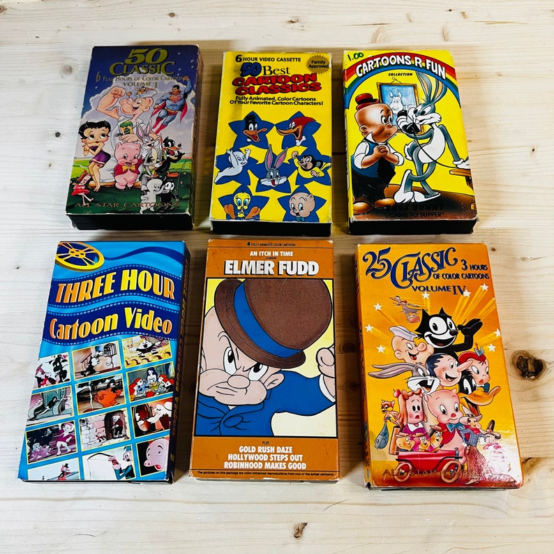 Classic Cartoon VHS Tapes Lot of Six Etsy