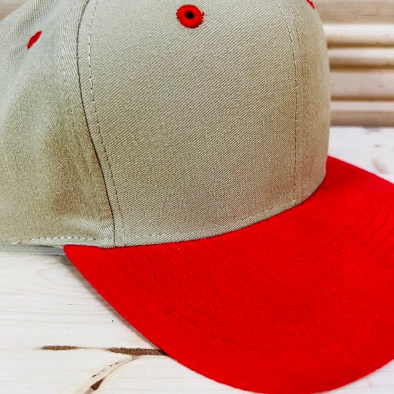 Vintage Khaki and Red New Old Stock Hat - image 2