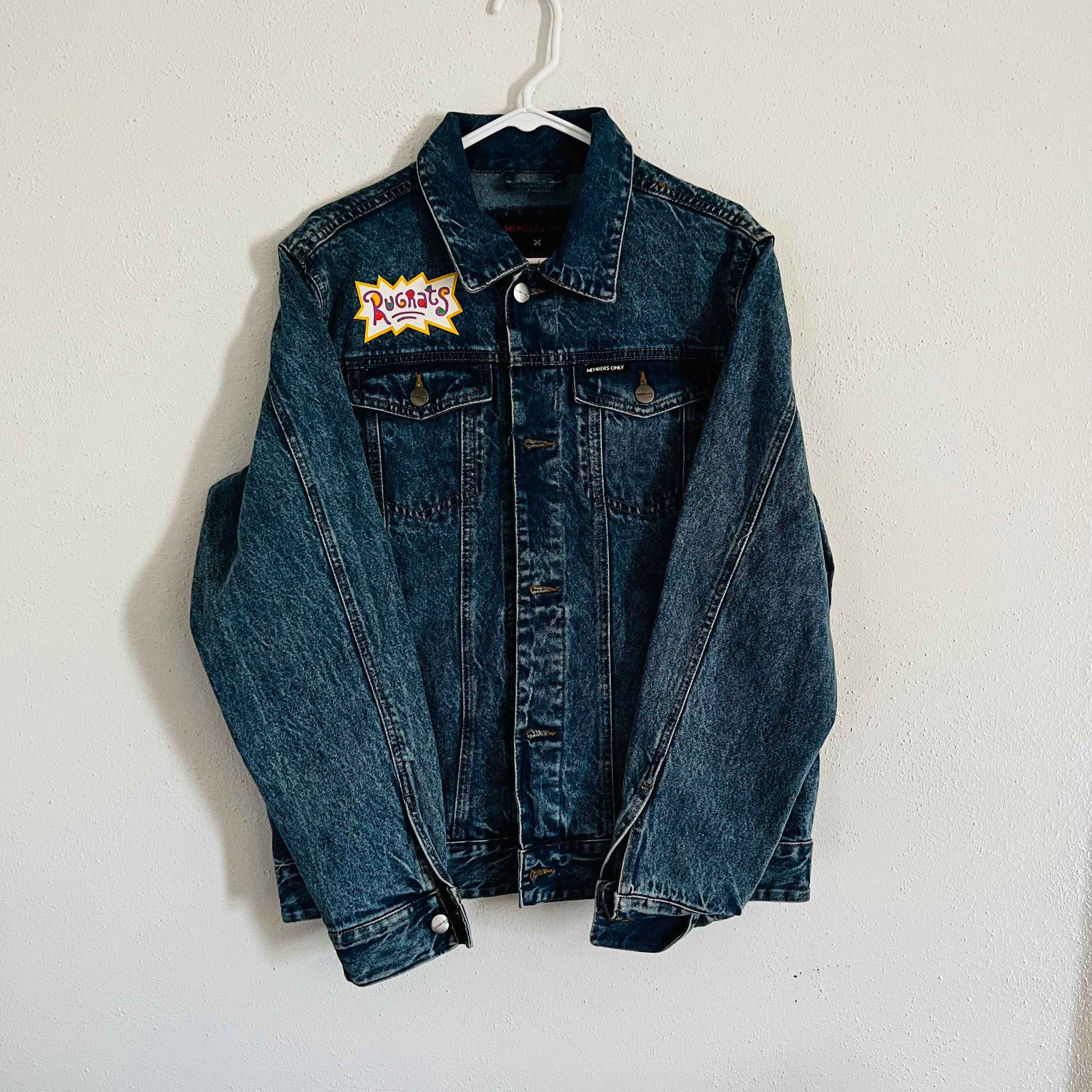 Nickelodeon Rugrats Hey Arnold Cat Dog Members Only Denim Jean Jacket ...