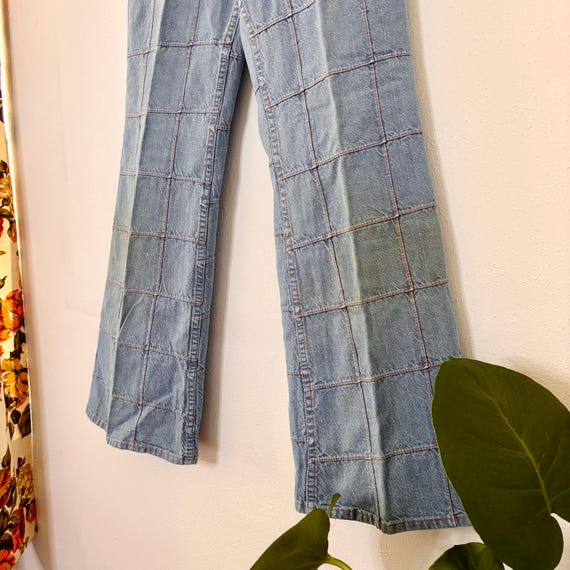 1970s Patchwork Bellbottom Jeans - image 3