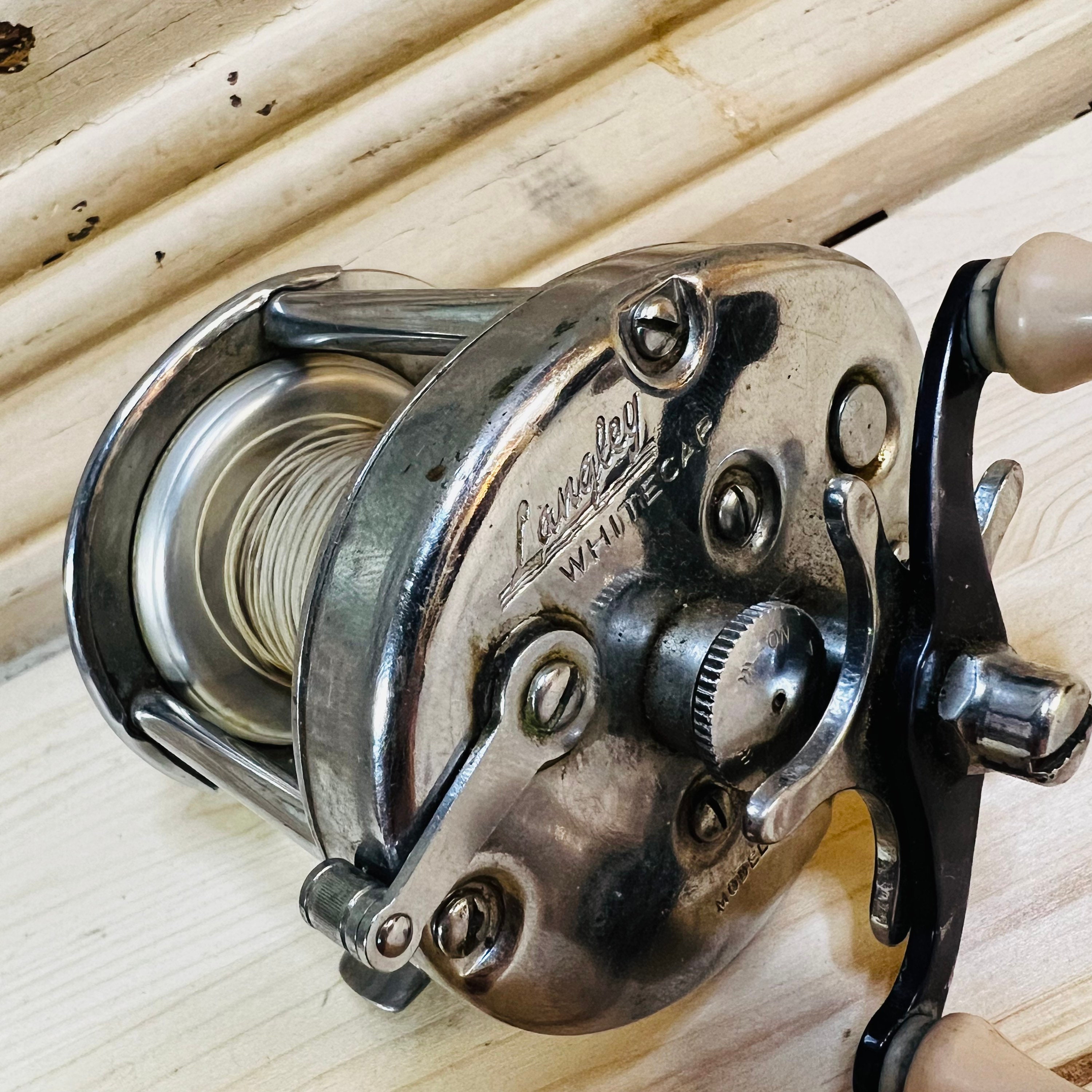 Moulinet De Pêche Vintage Langley, Dans Sa Boîte D'origine