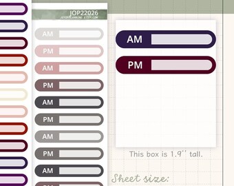 Adesivi per planner AM PM / Adesivi per planner / Etichette per agenda / Adesivi per calendario / Adesivi funzionali per planner / JOP22026