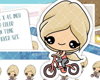 Bike planner stickers, bicycle stickers, workout stickers, fitness stickers, cardio stickers, erin condren, running stickers JOP009