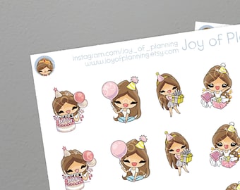 Birthday stickers / Birthday planner / Celebration stickers / Planner Stickers / SAM076
