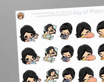 Sleeping stickers / Napping stickers / Planner Stickers / SAM011