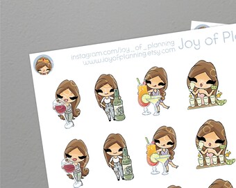 Drinking stickers / Cocktail stickers / Wine stickers / Beer stickers / Tequila stickers / Night out stickers / Planner Stickers / SAM103