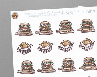 FOOD050 - Food stickers - Food planner stickers - Fast food