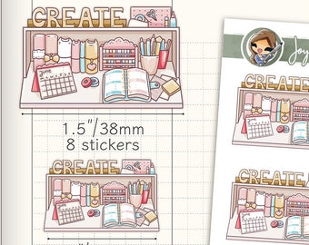 Planner desk stickers  / Planner Stickers / FLT010