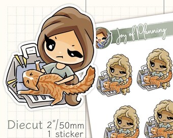 Cat lover stickers / Cat stickers / Cat planner stickers / Vet visit planner / Planner stickers / JOP08025