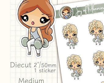 Squats stickers / Workout stickers / Exercise stickers / Gym stickers / Planner stickers / Strength Training Tracker / JOP03002