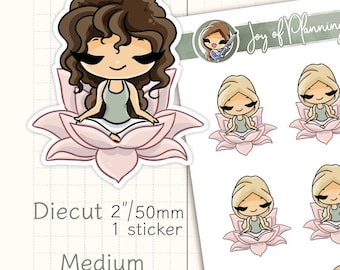 Lotus Pose Yoga Planner Stickers / Custom Mindfulness Stickers / Meditating Planner stickers / Yoga Self Care Stickers / JOP03032