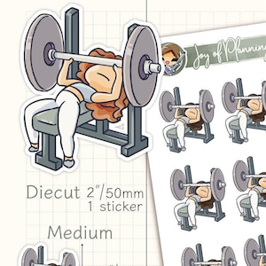 Stickers pour agenda de développé couché/Système de suivi de l'entraînement du haut du corps/Autocollant de dynamophilie pour agendas ou journaux de remise en forme/JOP03053