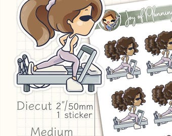 Reformer Pilates Planner Stickers / Hand Drawn Fitness Girl Stickers / Wellness Journal Stickers / JOP03056