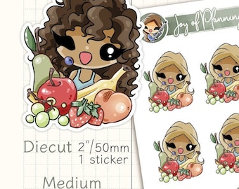 Healthy Food stickers Custom Character Healthy Eating Tracker / Hand Drawn Planner Stickers / Bullet Journal Stickers / JOP01009