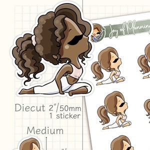 Stickers yoga posture du pigeon / Stickers extensibles / Feuille d'autocollants dessinés à la main personnalisable / Stickers carnet de bien-être / JOP03034