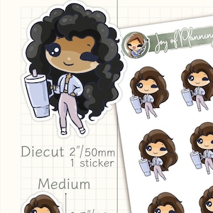 Adesivi per pianificatore di outfit sportivi / Personaggio personalizzato con bottiglia d'acqua / Adesivi per il monitoraggio della cura di sé e dello stile di vita / Bullet Journal / JOP03067