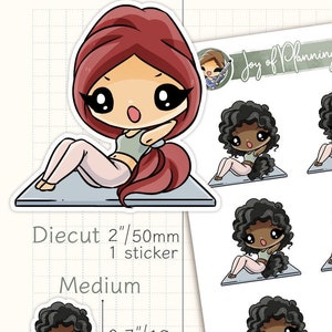 Adesivi per addominali / Adesivi per pianificatore di esercizi addominali / Adesivi kawaii per allenamento in palestra / Adesivi per yoga / Adesivi per pianificatore / JOP03045