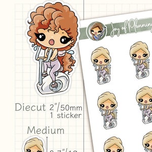 Exercise Bike Planner Stickers / Indoor Cardio Workout Sticker / Cute Gym Fitness Stickers For Journaling / JOP03012