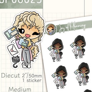Adesivi posta felice / Adesivi ufficio postale / Adesivi ragazza planner / Adesivi planner / JOP06023