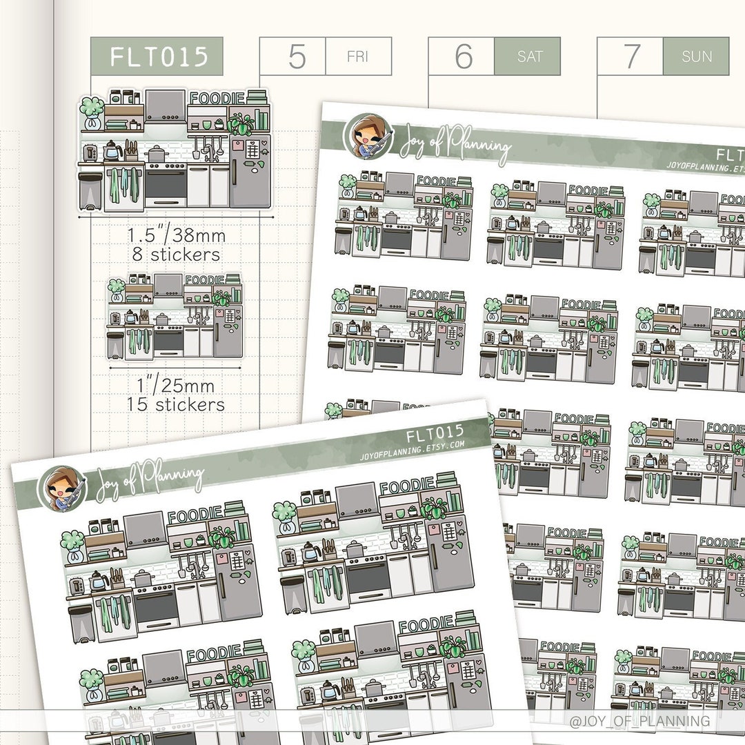 Kitchen Stickers / Planner Stickers / FLT015 - Etsy
