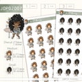 Travel Girl Adventure Stickers / Hand Drawn Character / Travel Journal / Planner Stickers / Hiking Stickers / Custom Skin & Hair / JOP02007 product logo