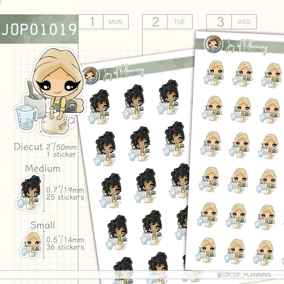 Bread Making Planner Stickers / Sourdough Custom Character Stickers / Hand Drawn Baking Stickers / JOP01019