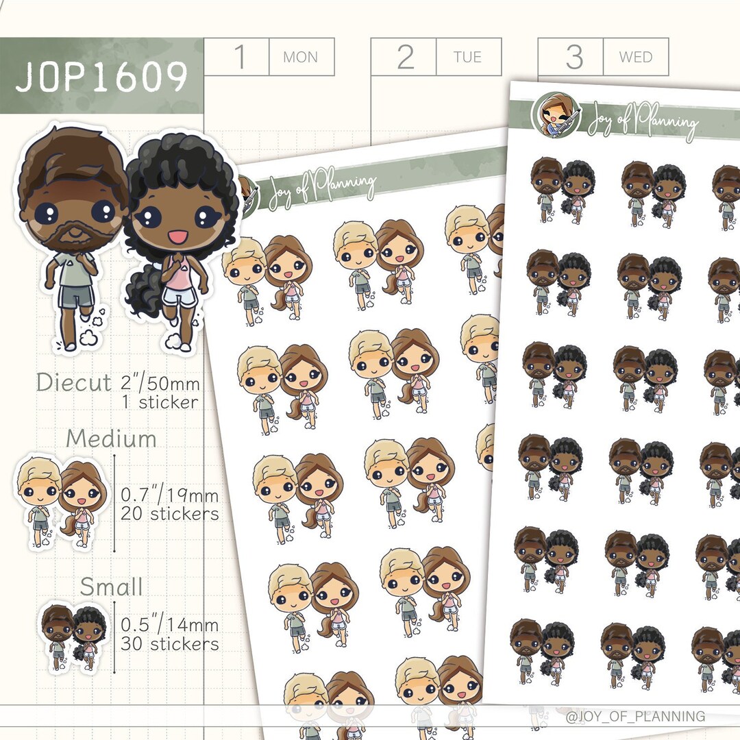 Jogging Stickers / Couple Stickers / Friends Stickers / Brother ...