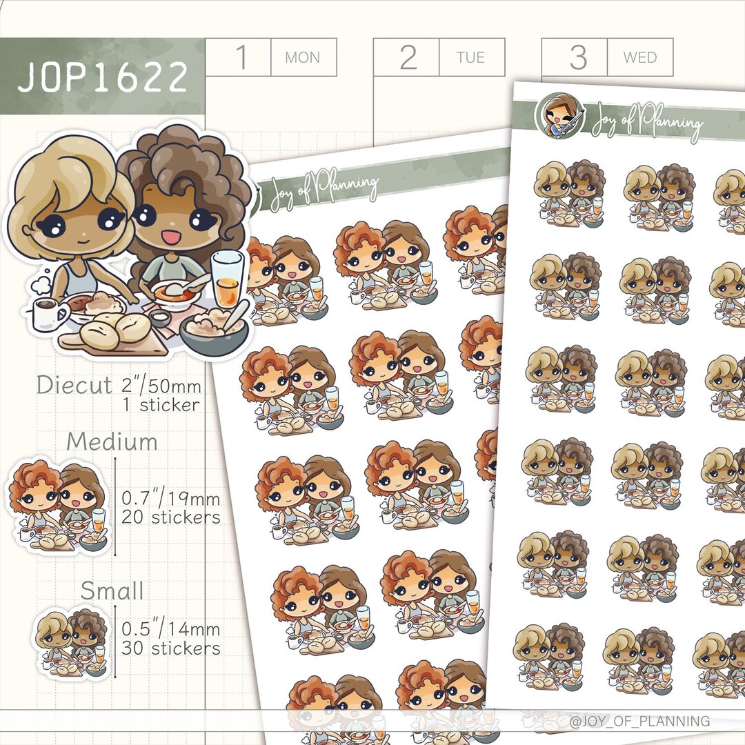 Eating Together Sticker Eating Stickers / Couple Stickers / Friends Stickers / Sibling Stickers ...