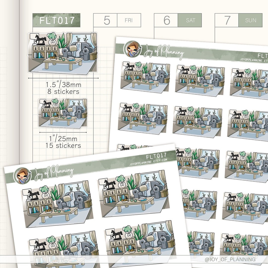 Living Room Stickers / Planner Stickers / FLT017 - Etsy