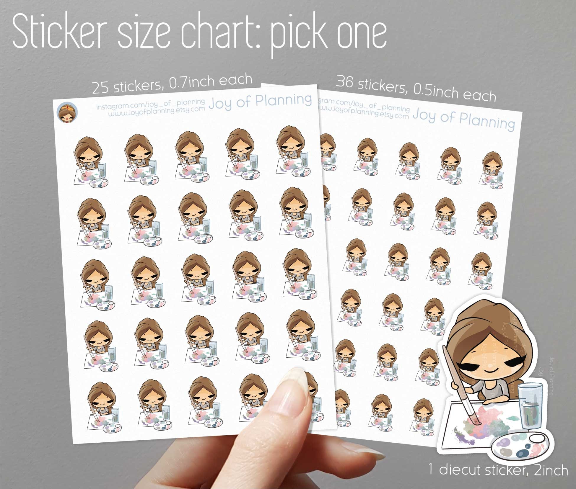 Painting Stickers / Watercolor Stickers / Planner Stickers / - Etsy