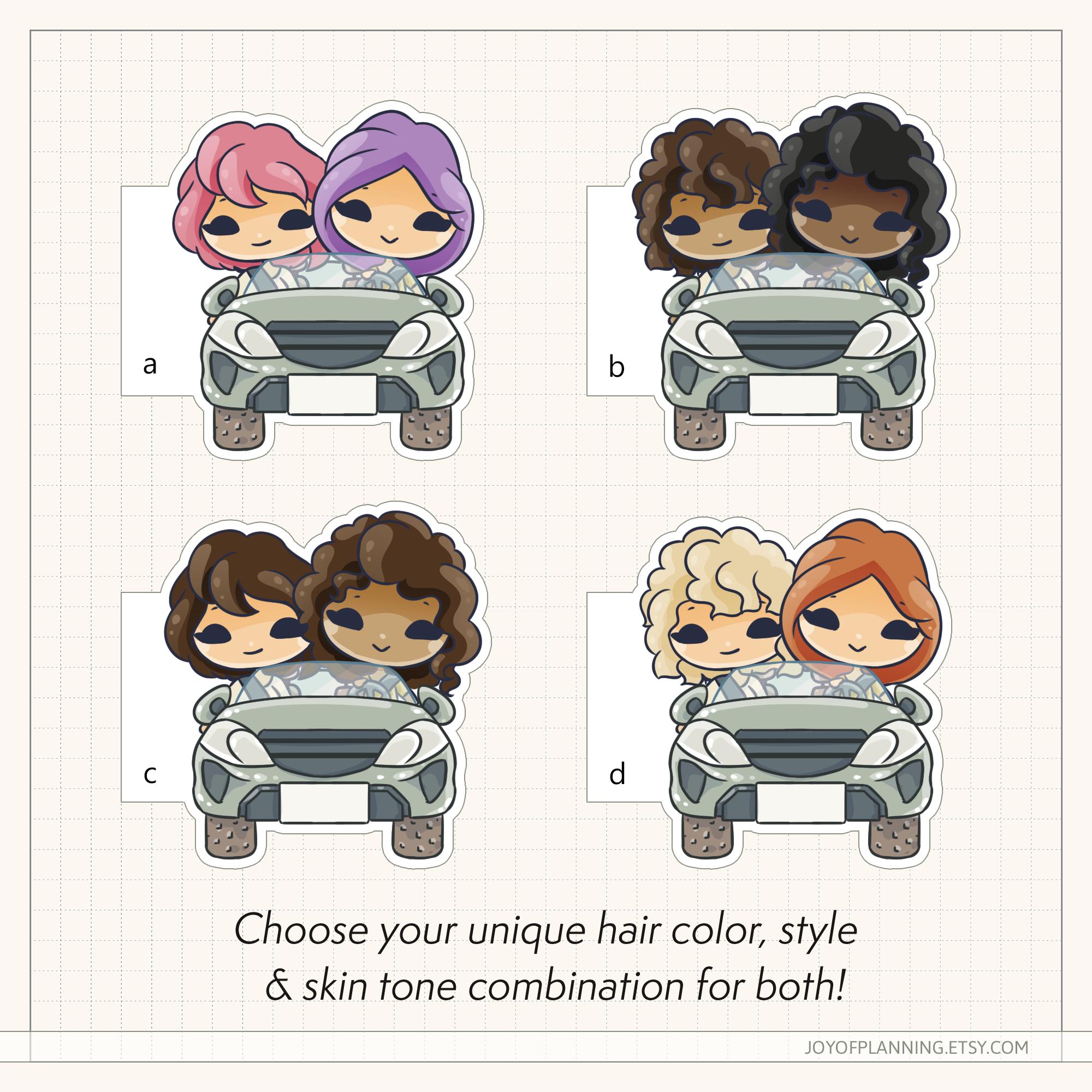 Siblings Sticker Car Ride Stickers / Friends Stickers / Couple Stickers / Siblings ...