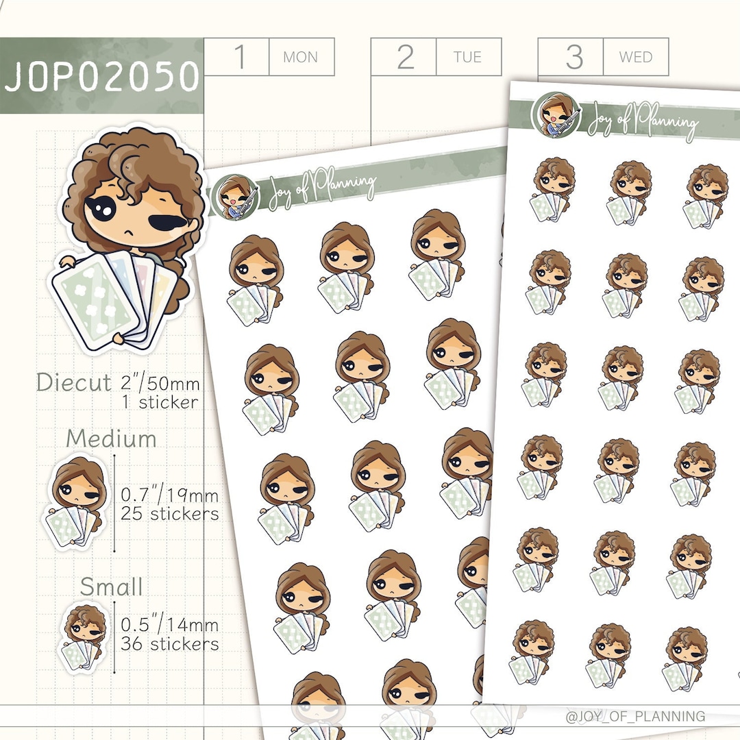 Playing Cards Stickers / Game Night Stickers / Hand Drawn Character ...