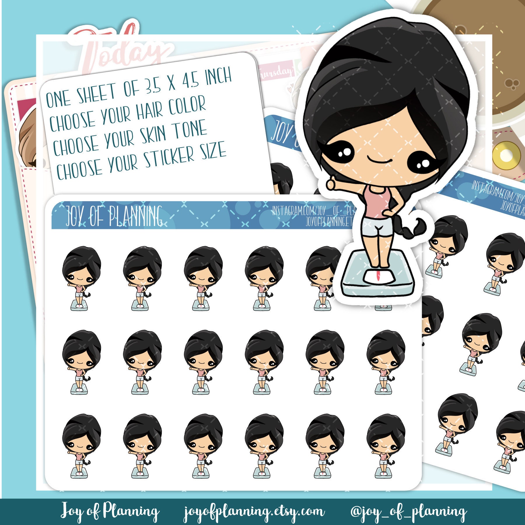 Weight loss planner stickers weight loss stickers workout | Etsy