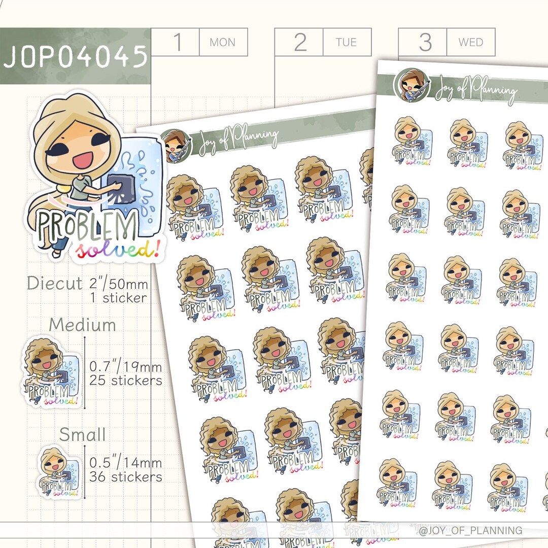 Problem Solved! Stickers / Planner Stickers / JOP04045 - Etsy