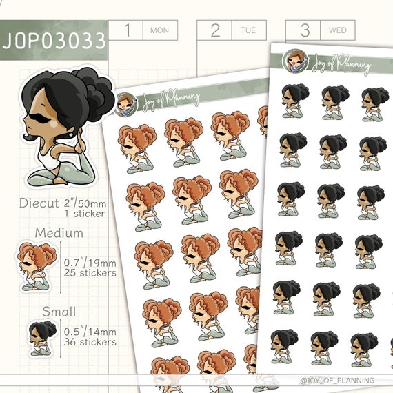 Yoga stickers / Pilates stickers / Workout stickers / Exercise stickers / Wellness Journal Sticker / Flexibility Planner Stickers / JOP03033